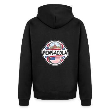 Pensacola USA Drapeau des États-Unis Souvenir de voyage B - Veste à capuche bio Premium Unisexe - noir - Dos - Nico (187cm)