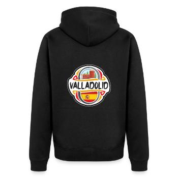 Valladolid Espagne Drapeau Badge Voyage Souvenir Timbre - Veste à capuche bio Premium Unisexe - noir - Dos - Nico (187cm)