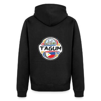 Tagum Philippines Drapeau Insigne Voyage Souvenir Timbre - Veste à capuche bio Premium Unisexe - noir - Dos - Nico (187cm)