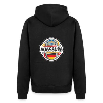 Augsbourg Allemagne Drapeau Badge Voyage Souvenir Timbre - Veste à capuche bio Premium Unisexe - noir - Dos - Nico (187cm)