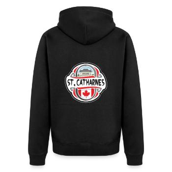 St. Catharines Canada Drapeau Voyage Souvenir Badge S - Veste à capuche bio Premium Unisexe - noir - Dos - Nico (187cm)