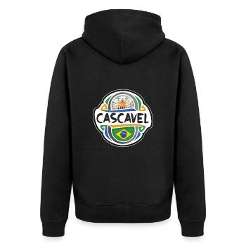 Cascavel Brésil Drapeau Badge Voyage Souvenir Timbre - Veste à capuche bio Premium Unisexe - noir - Dos - Nico (187cm)