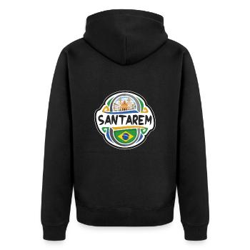 Santarem Brésil Drapeau Badge Voyage Souvenir Timbre - Veste à capuche bio Premium Unisexe - noir - Dos - Nico (187cm)