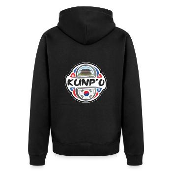 Kunp'o Südkorea Flagge Reise Souvenir Abzeichen Stam - Unisex Premium Bio Zip Hoodie - Schwarz - Hinten - Nico (187cm)