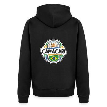 Camacari Brésil Drapeau Badge Voyage Souvenir Timbre - Veste à capuche bio Premium Unisexe - noir - Dos - Nico (187cm)