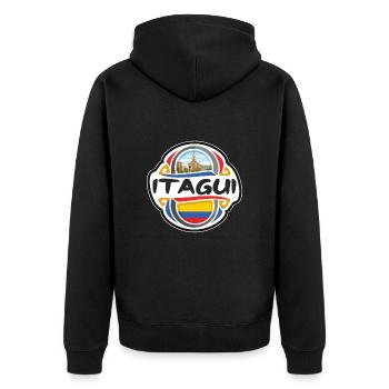 Itagui Colombie Drapeau Badge Voyage Souvenir Timbre - Veste à capuche bio Premium Unisexe - noir - Dos - Nico (187cm)
