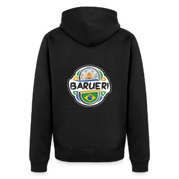 Barueri Brésil Drapeau Badge Voyage Souvenir Timbre - Veste à capuche bio Premium Unisexe - noir - Dos - Nico (187cm)