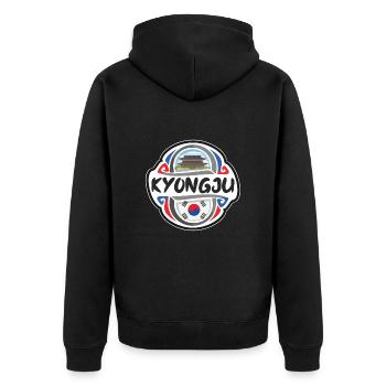 Kyongju Südkorea Flagge Reise Souvenir Abzeichen Sta - Unisex Premium Bio Zip Hoodie - Schwarz - Hinten - Nico (187cm)
