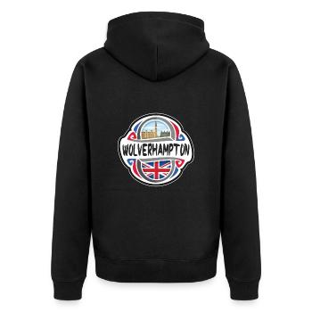 Wolverhampton Royaume-Uni Royaume-Uni Drapeau Voyage Souven - Veste à capuche bio Premium Unisexe - noir - Dos - Nico (187cm)