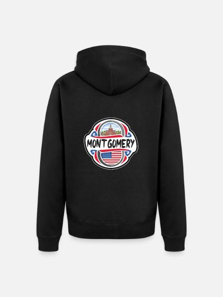 Montgomery USA Flagge Reisesouvenir - Unisex Premium Bio Zip Hoodie - Schwarz