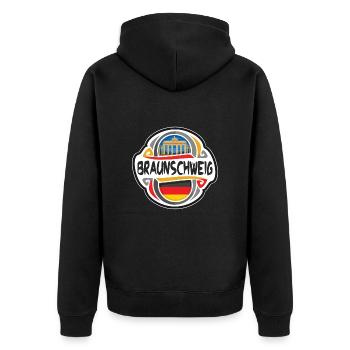 Braunschweig Allemagne Drapeau Voyage Souvenir Badge St - Veste à capuche bio Premium Unisexe - noir - Dos - Nico (187cm)