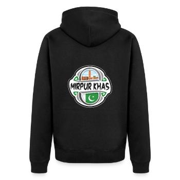 Mirpur Khas Pakistan Drapeau Voyage Souvenir Badge St - Veste à capuche bio Premium Unisexe - noir - Dos - Nico (187cm)