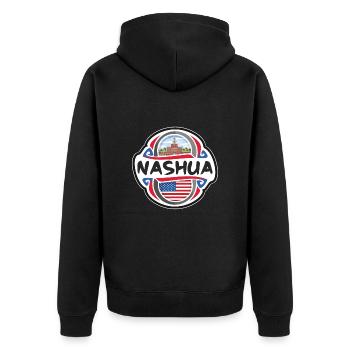 Nashua USA Drapeau des États-Unis Souvenir de voyage Badg - Veste à capuche bio Premium Unisexe - noir - Dos - Nico (187cm)