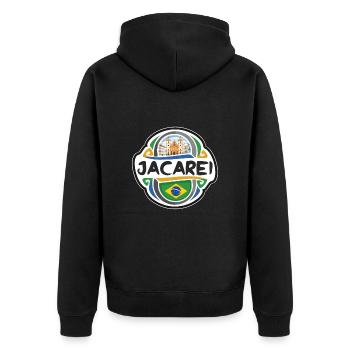 Jacarei Brésil Drapeau Badge Voyage Souvenir Timbre - Veste à capuche bio Premium Unisexe - noir - Dos - Nico (187cm)