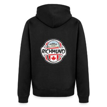 Richmond Canada Flag Badge Souvenir de voyage - Veste à capuche bio Premium Unisexe - noir - Dos - Nico (187cm)