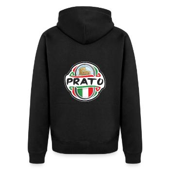Prato Italie Drapeau Badge Voyage Souvenir Timbre - Veste à capuche bio Premium Unisexe - noir - Dos - Nico (187cm)