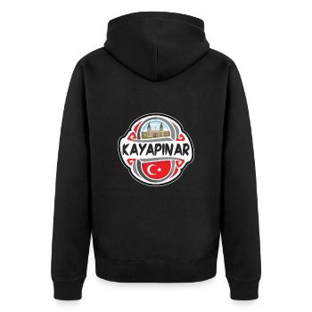Kayapinar Turquie Drapeau Badge Voyage Souvenir Timbre - Veste à capuche bio Premium Unisexe - noir - Dos - Nico (187cm)