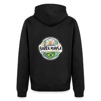 Barra Mansa Brésil Drapeau Voyage Souvenir Badge Stam - Veste à capuche bio Premium Unisexe - noir - Dos - Nico (187cm)