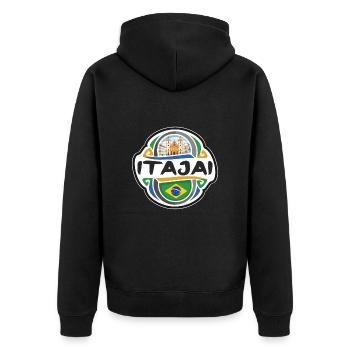 Itajai Brésil Drapeau Badge Souvenir de Voyage Timbre - Veste à capuche bio Premium Unisexe - noir - Dos - Nico (187cm)