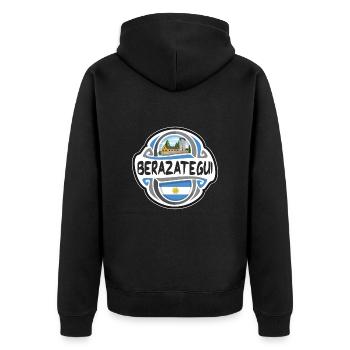 Berazategui Argentine Drapeau Voyage Souvenir Badge S - Veste à capuche bio Premium Unisexe - noir - Dos - Nico (187cm)