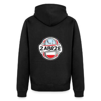 Zabrze Polen Flagge Abzeichen Reise Souvenir Stempel - Unisex Premium Bio Zip Hoodie - Schwarz - Hinten - Nico (187cm)