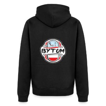 Bytom Poland Flag Badge Travel Souvenir Stamp - Unisex Premium Organic Zip Hoodie - black - Back - Nico (187cm)