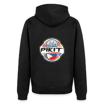 Pikit Philippinen Flagge Abzeichen Reise Souvenir Stempel - Unisex Premium Bio Zip Hoodie - Schwarz - Hinten - Nico (187cm)