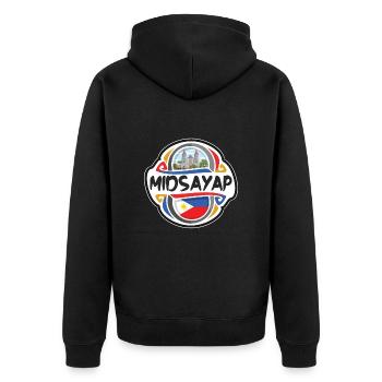 Midsayap Philippinen Flagge Reise Souvenir Abzeichen St - Unisex Premium Bio Zip Hoodie - Schwarz - Hinten - Nico (187cm)