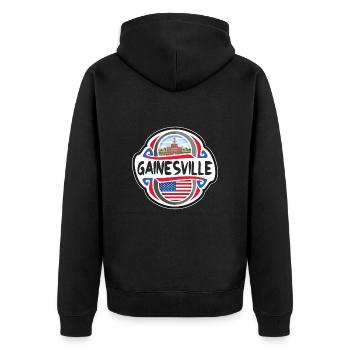 Gainesville USA Drapeau des États-Unis Souvenir de voyage - Veste à capuche bio Premium Unisexe - noir - Dos - Nico (187cm)