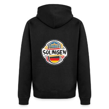 Solingen Allemagne Drapeau Badge Voyage Souvenir Timbre - Veste à capuche bio Premium Unisexe - noir - Dos - Nico (187cm)