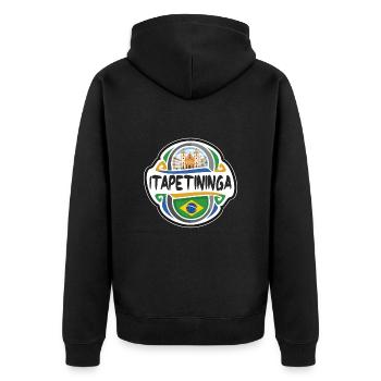 Itapetininga Brazil Flag Travel Souvenir Badge Sta - Unisex Premium Organic Zip Hoodie - black - Back - Nico (187cm)