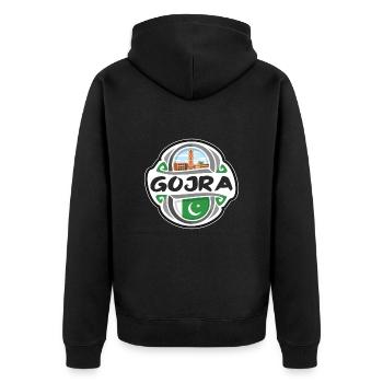 Gojra Pakistan Drapeau Badge Souvenir de Voyage Timbre - Veste à capuche bio Premium Unisexe - noir - Dos - Nico (187cm)