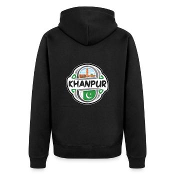 Khanpur Pakistan Drapeau Badge Voyage Souvenir Timbre - Veste à capuche bio Premium Unisexe - noir - Dos - Nico (187cm)