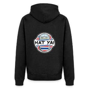 Hat Yai Thailand Flagge Abzeichen Reise Souvenir Stempel - Unisex Premium Bio Zip Hoodie - Schwarz - Hinten - Nico (187cm)