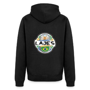 Lajes Brésil Drapeau Badge Voyage Souvenir Timbre - Veste à capuche bio Premium Unisexe - noir - Dos - Nico (187cm)