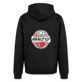 Arnavutkoy Turquie Drapeau Badge Voyage Souvenir Timbre - Veste à capuche bio Premium Unisexe - noir - Dos - Nico (187cm)