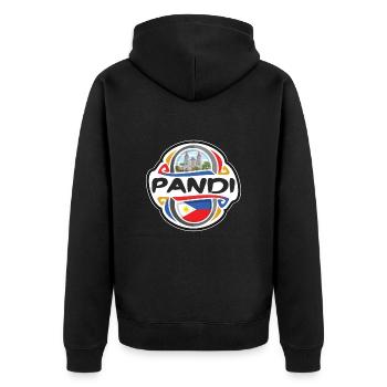 Pandi Philippinen Flagge Abzeichen Reise Souvenir Stempel - Unisex Premium Bio Zip Hoodie - Schwarz - Hinten - Nico (187cm)