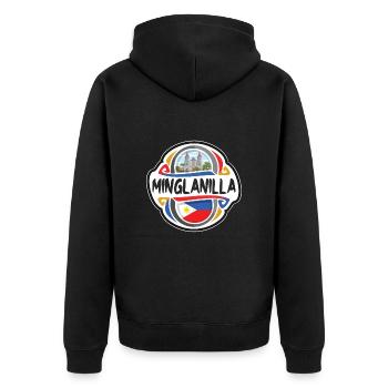 Minglanilla Philippinen Flagge Reise Souvenir Abzeichen - Unisex Premium Bio Zip Hoodie - Schwarz - Hinten - Nico (187cm)