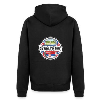 Kragujevac Serbie Drapeau Badge Voyage Souvenir Timbre - Veste à capuche bio Premium Unisexe - noir - Dos - Nico (187cm)