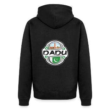 Dadu Pakistan Flag Badge Souvenir de Voyage Timbre - Veste à capuche bio Premium Unisexe - noir - Dos - Nico (187cm)