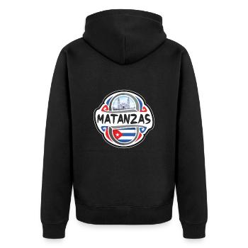 Matanzas Cuba Flag Badge Travel Souvenir Stamp - Unisex Premium Organic Zip Hoodie - black - Back - Nico (187cm)