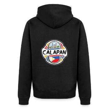 Calapan Philippines Flag Travel Souvenir Badge Sta - Unisex Premium Organic Zip Hoodie - black - Back - Nico (187cm)