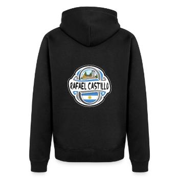 Rafael Castillo Argentine Drapeau Souvenir de Voyage Bad - Veste à capuche bio Premium Unisexe - noir - Dos - Nico (187cm)