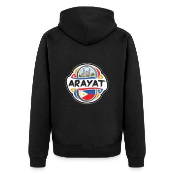 Arayat Philippines Drapeau Voyage Souvenir Badge Stam - Veste à capuche bio Premium Unisexe - noir - Dos - Nico (187cm)
