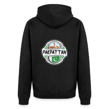 Pakpattan Pakistan Drapeau Voyage Souvenir Badge Stam - Veste à capuche bio Premium Unisexe - noir - Dos - Nico (187cm)