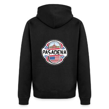 Pasadena USA Drapeau des États-Unis Souvenir de voyage Ba - Veste à capuche bio Premium Unisexe - noir - Dos - Nico (187cm)