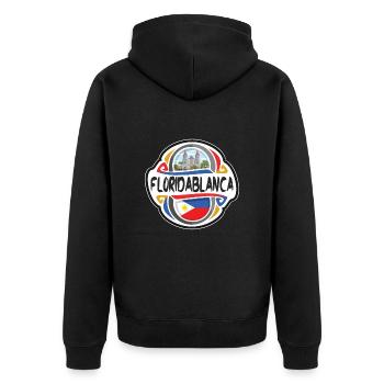 Floridablanca Philippinen Flagge Reise Souvenir Bad - Unisex Premium Bio Zip Hoodie - Schwarz - Hinten - Nico (187cm)