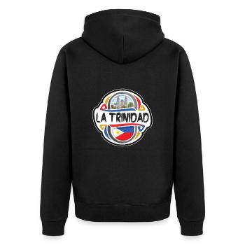 La Trinidad Philippines Drapeau Souvenir de Voyage Badge - Veste à capuche bio Premium Unisexe - noir - Dos - Nico (187cm)