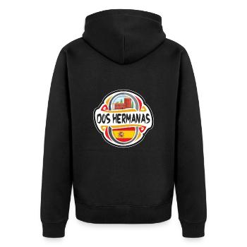Dos Hermanas Espagne Drapeau Voyage Souvenir Badge Stam - Veste à capuche bio Premium Unisexe - noir - Dos - Nico (187cm)