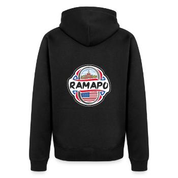 Ramapo États-Unis Drapeau des États-Unis Voyage Souvenir Badg - Veste à capuche bio Premium Unisexe - noir - Dos - Nico (187cm)